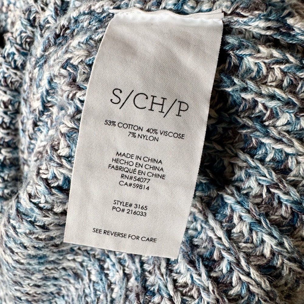 Cabi Napa Long Open Sweater Vest Duster S Blue Lagenlook Chunky Knit Layering - Picture 8 of 10